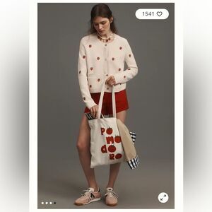 Anthropologie NVLT Strawberry Print Knit Lady Jacket